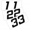 Race number stickers set of 2 1 mm, black