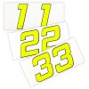 Race number stickers set of 2 1 mm, neonyellow