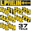 Zahlen Set für Pitboard Boxentafel groß, neon-gelb/grün